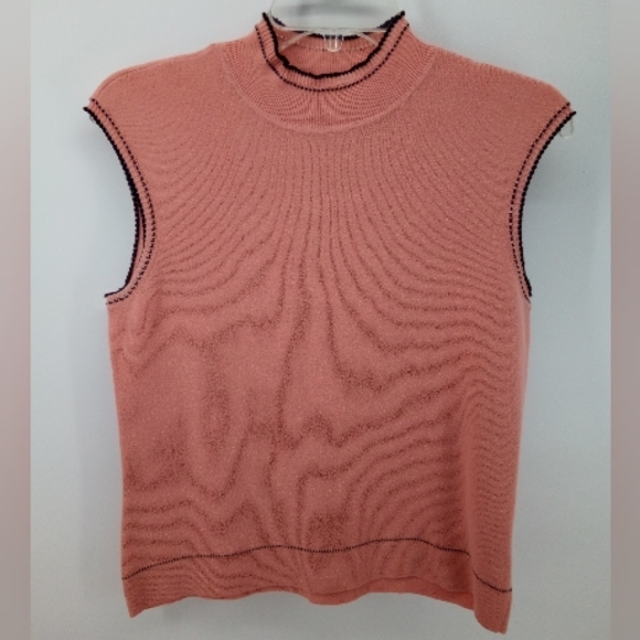 Emma James Petite Liz Claiborne Pink Black Stitch Cardigan Set Career Work M - Picture 9 of 13